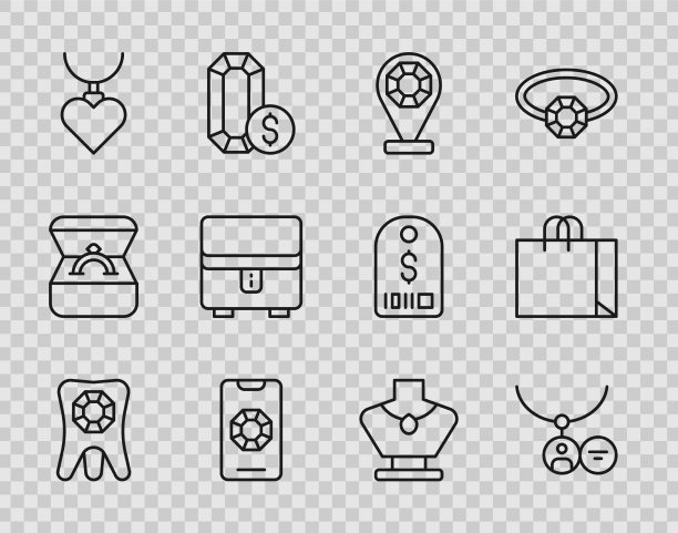 Set line tooth with diamond locket项链图片下载