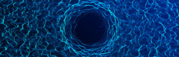 在网络空间之间移动的漏斗形隧道。宇宙虫洞。太空旅行的概念。3 d渲染。图片下载