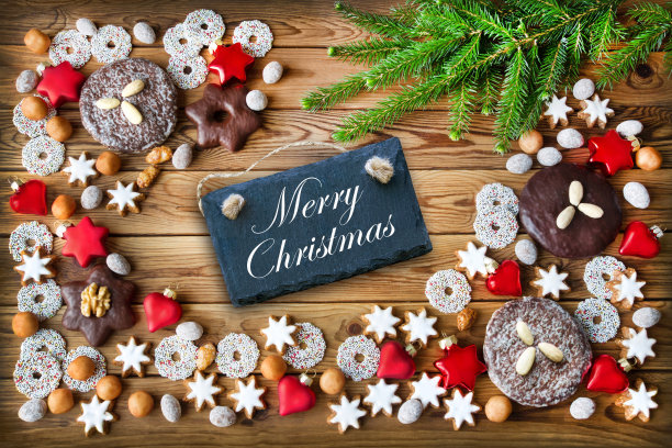 圣诞快乐标签装饰和糖果图片下载