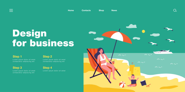 带着孩子在沙滩上放松的单身母亲图片下载