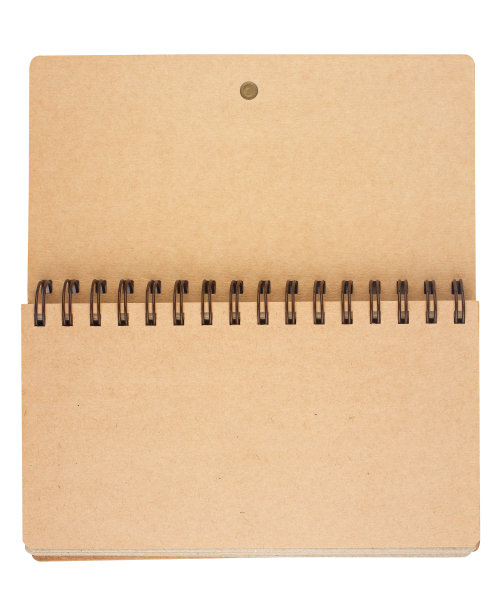 打开笔记本上的白色金属螺旋图片下载