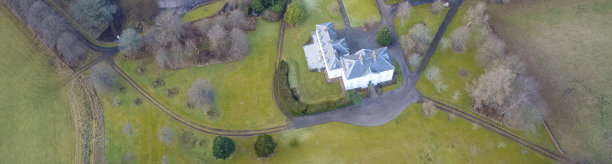 苏格兰乡间的豪华豪宅鸟瞰苏格兰图片下载