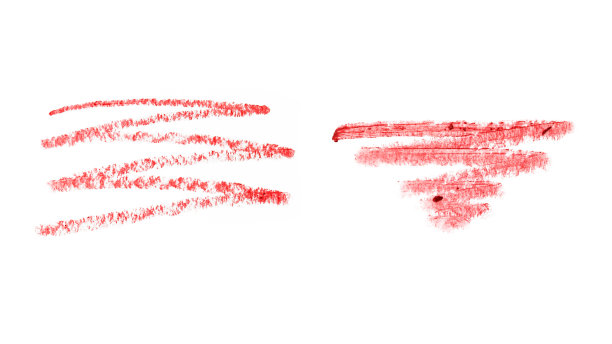 红色唇笔痕迹孤立在白色背景上图片下载