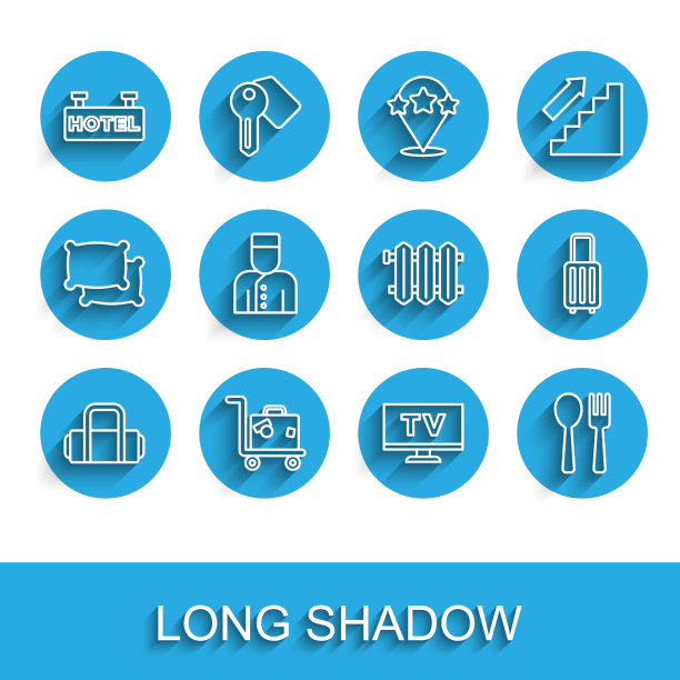 设行手提箱招牌与文字酒店图片下载