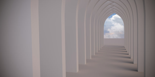 建筑与蓝天背景墙壁画图片下载