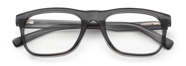 顶视图眼镜孤立在白色背景，黑色塑料光泽男性奇观图片下载