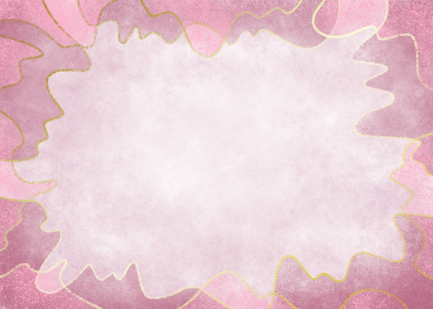 抽象的垃圾摇滚背景在粉红色与黄金流动线条在一个框架的形状图片下载