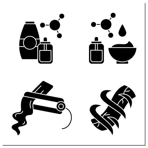 角蛋白毛发处理图标集图片下载