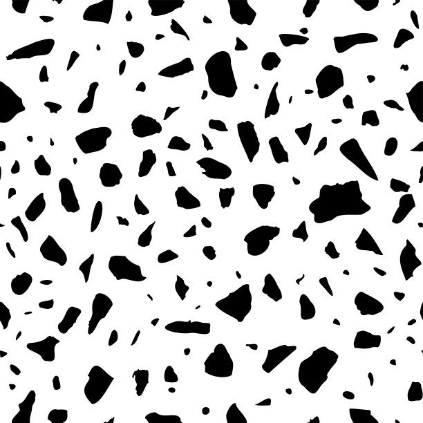 矢量水磨石无缝模式。白色背景上的黑色意大利纹理石材。经典花岗岩自然纹理地板室内设计，混凝土印花，壁纸，织物，纺织品图片下载