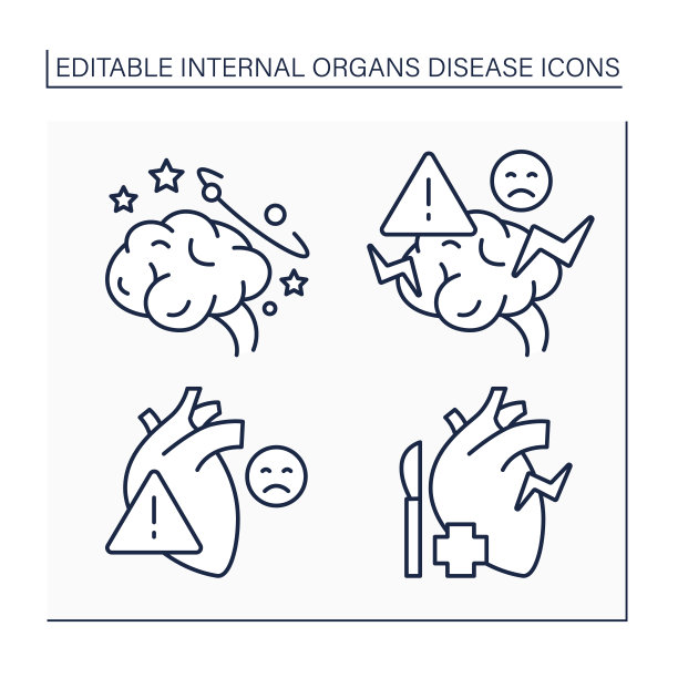 内脏疾病行图标集图片下载