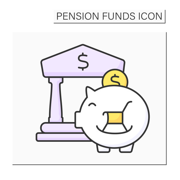 养老基金投资彩色图标图片下载