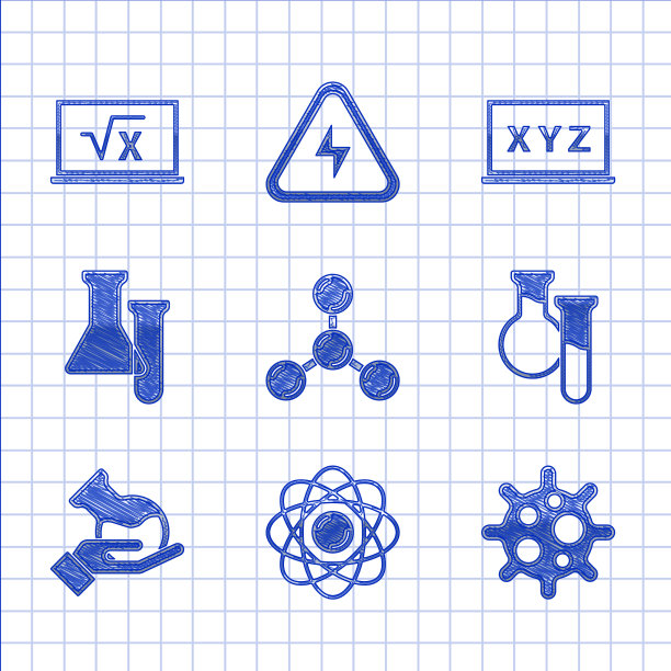 设置分子原子病毒试管和烧瓶图片下载