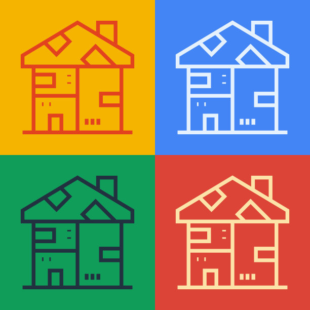 波普艺术线无家可归的纸板房子图标图片下载