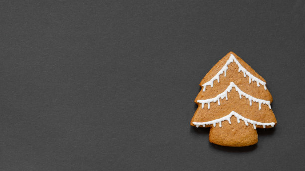 横幅和姜饼圣诞树图片下载