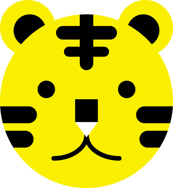 简单的圆脸老虎图标图片下载