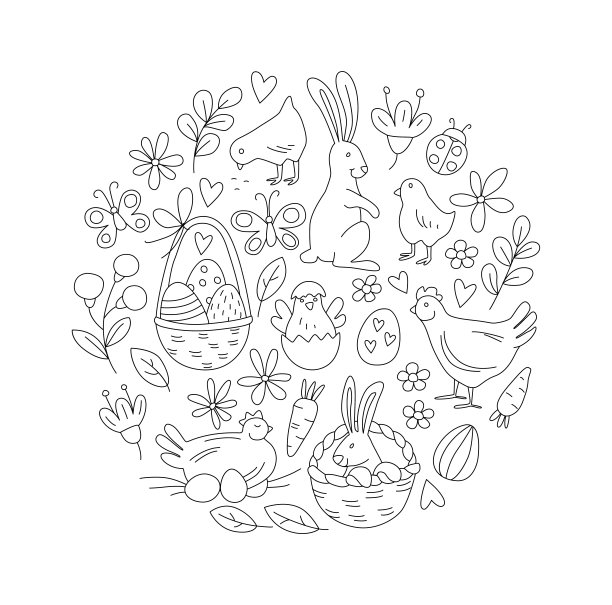 有趣的快乐复活节无缝图案背景贺卡图片下载