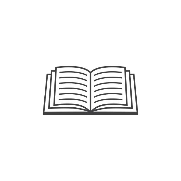 书的图标在细线风格，孤立的白色背景，矢量插图。图片下载