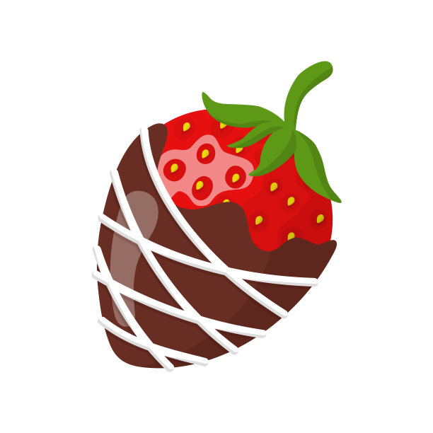 白巧克力和黑巧克力中的甜草莓图片下载