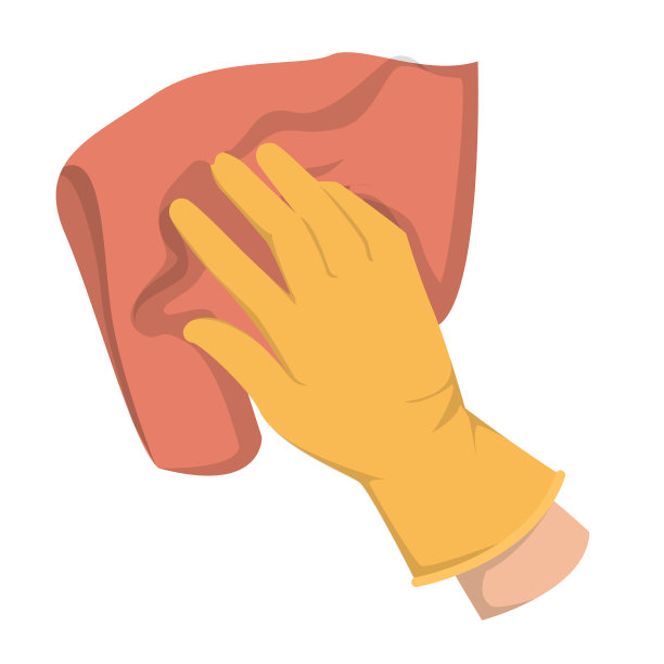 手上拿着手套隔离抹布图片下载