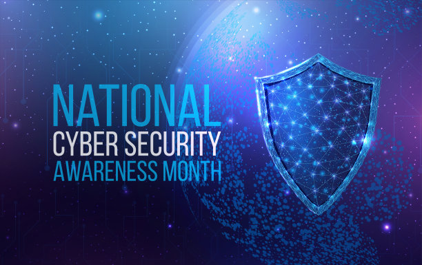 全国网络安全宣传月。线框多边形盾牌与全球地图。网络安全，世界保护理念与发光低聚守卫。图片下载