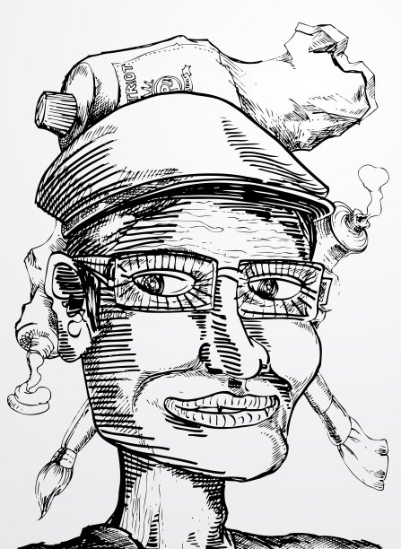 老画家手绘插图图片下载