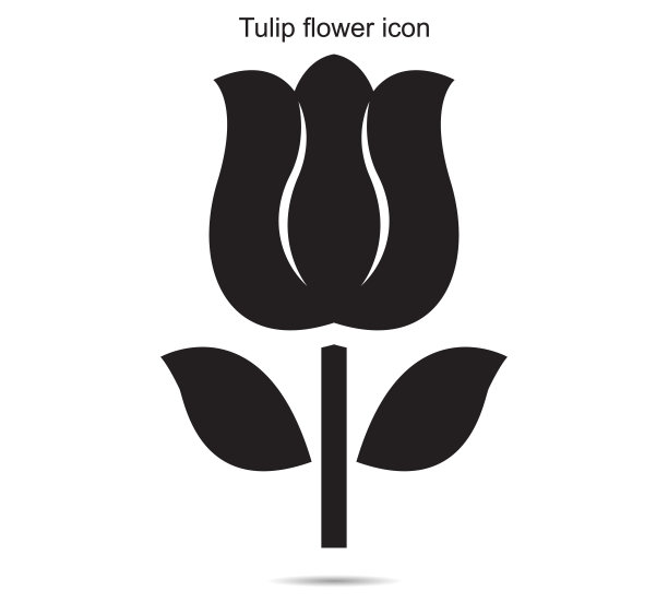 郁金香花图标设计矢量插图图形的背景图片下载