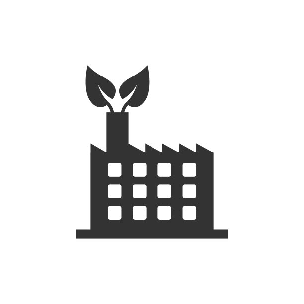 扁平风格的工厂生态图标：生态工厂矢量插图图片下载