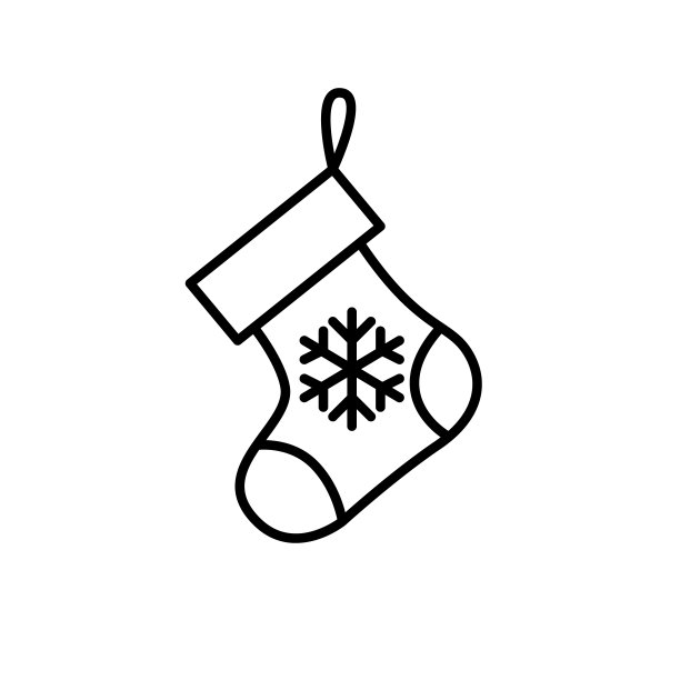 壁炉圣诞袜礼物。完美的像素，可编辑的描边矢量图标图片下载