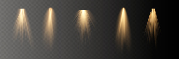 向量的聚光灯下。光的效果。水平的恒星射线和。图片下载