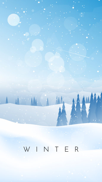 冬天的风景。山上的降雪。探索、探索、观察自然的旅游理念。徒步旅游。冒险。极简多边形平面设计平面海报。矢量图图片下载