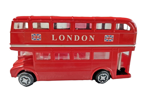 伦敦玩具巴士孤立在白色背景图片下载