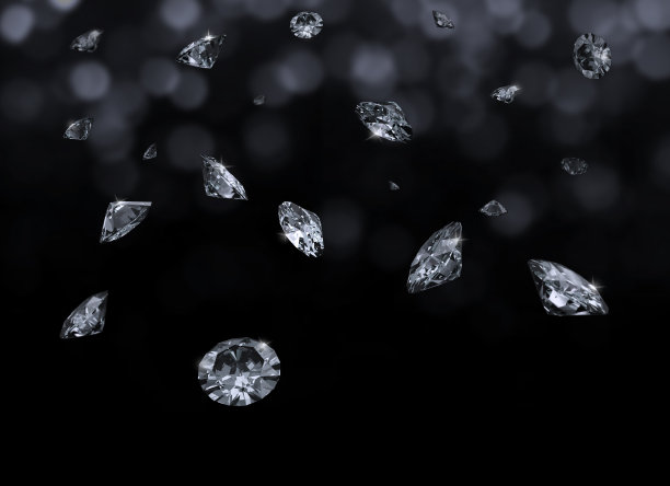 下落宝石抽象背景。闪亮的钻石设计图片下载