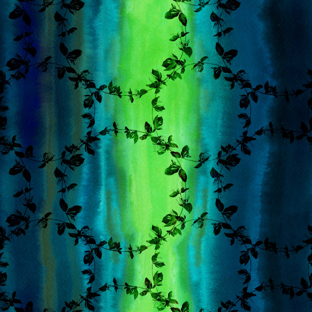 金银花。树枝上有花和芽。花园的花。无缝的图案在水彩背景。使用印刷材料，标志，海报，明信片，包装。图片下载