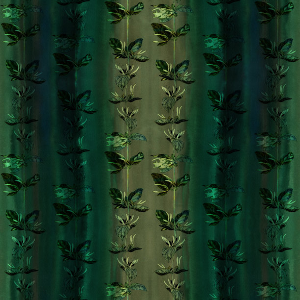 金银花。树枝上有花和芽。花园的花。无缝的图案在水彩背景。使用印刷材料，标志，海报，明信片，包装。图片下载