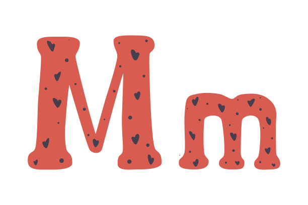 字母M是卡通风格的图片下载