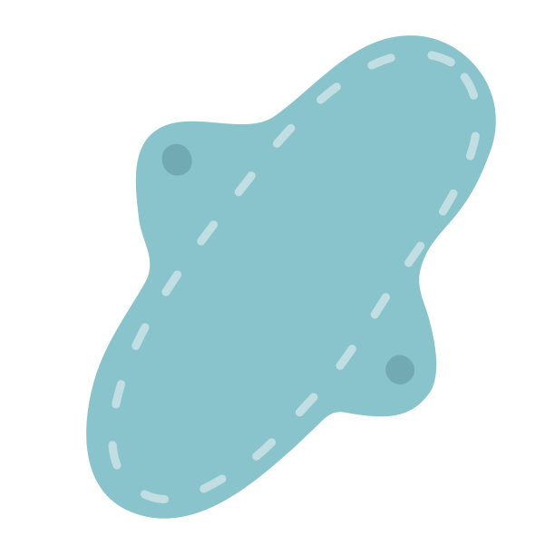 布月经垫色。手工零废物交换。环保，可清洗的月经垫。女性卫生。可重用的卫生巾。图片下载