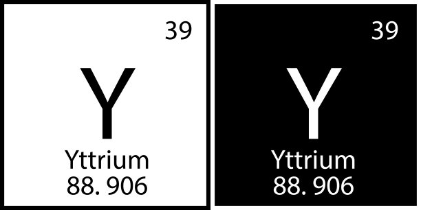 钇化学元素图标。门捷列夫表。黑色和白色。周期性的象征。矢量插图。股票的形象。图片下载