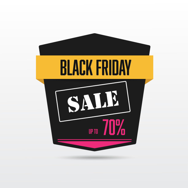 矢量销售横幅模板，黑色星期五销售插图。图片下载