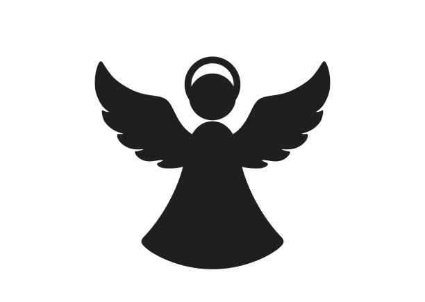 圣诞天使图标。圣诞设计元素。孤立矢量剪影像图片下载