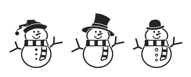 雪人图标行设置。圣诞和新年设计元素图片下载