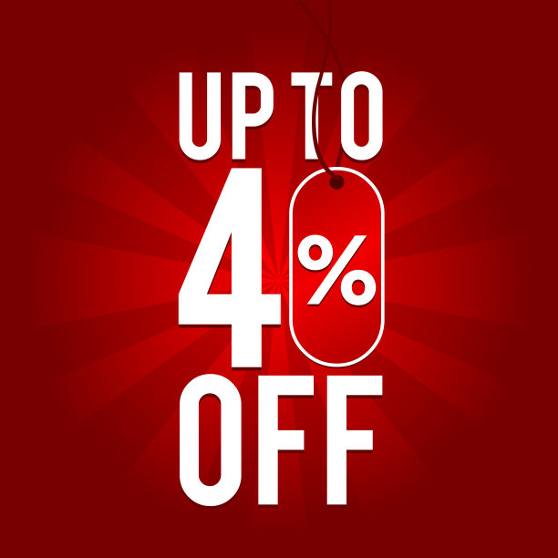 出售高达40%的折扣，在红色背景。图片下载