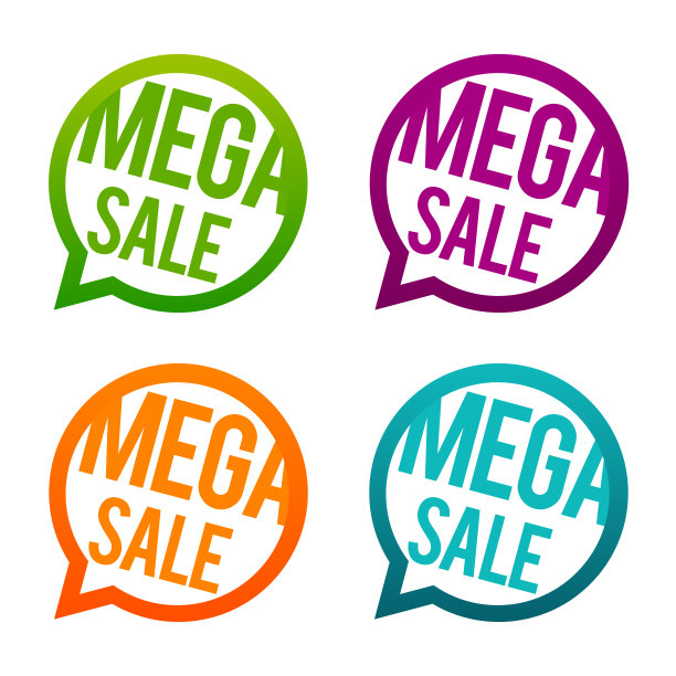 大型销售圆形按钮。圆Eps10向量。图片下载