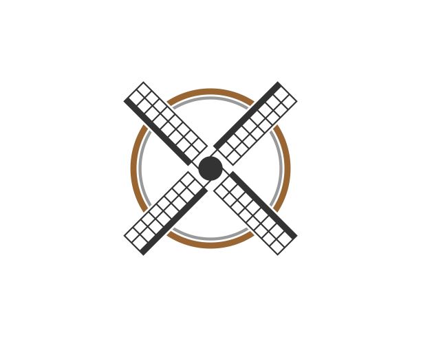 风车叶片上的圆形标志图片下载