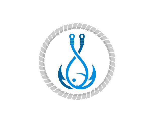 有鱼饵和鱼在里面的圆形绳索图片下载