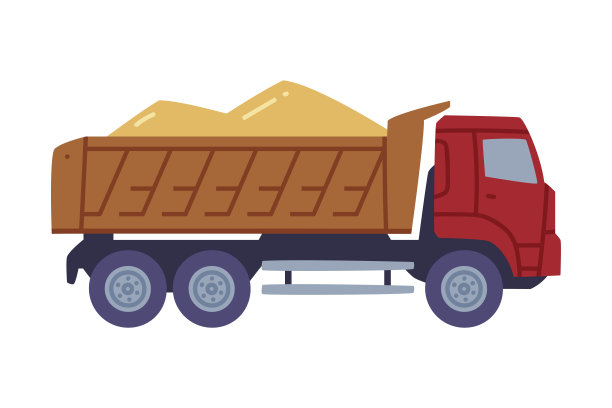 载运小麦或大麦谷物的重型机器或卡车插图图片下载