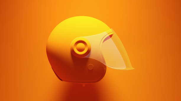 橙色摩托车头盔开放面对遮阳板安全保护橙色背景图片下载