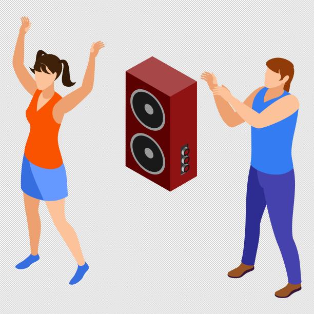 男女跳舞音响图片下载