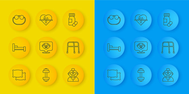 套线枕床爷爷奶奶图片下载