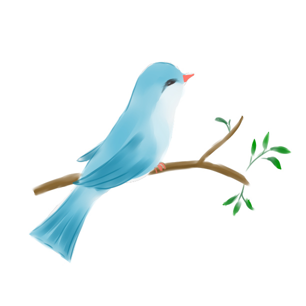 蓝色水彩小鸟图片下载