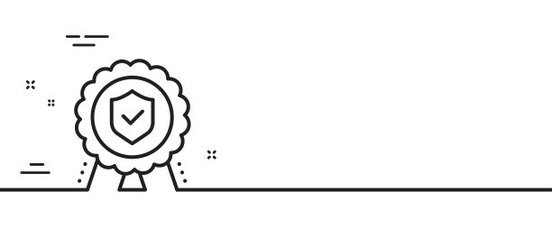 保险勋章线图标认证的风险范围图片下载